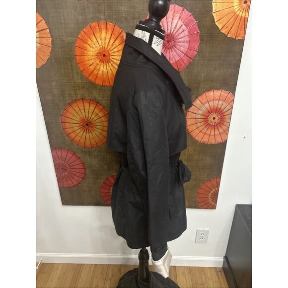 H&M Belted Trench Coat W/Pink Lining & Cuffs Dark Academia Chic Streetwear Sz 14 - Picture 3 of 8